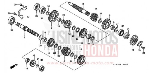 BOITE DE VITESSES XR400RY de 2000